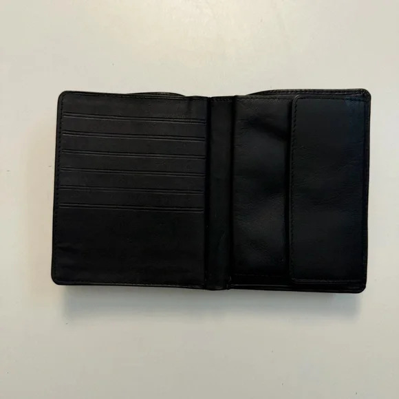 Arrows Wallet Bifold Leather Credit Card Slots Mesh ID Snap Coin Pouch Black - Picture 14 of 16